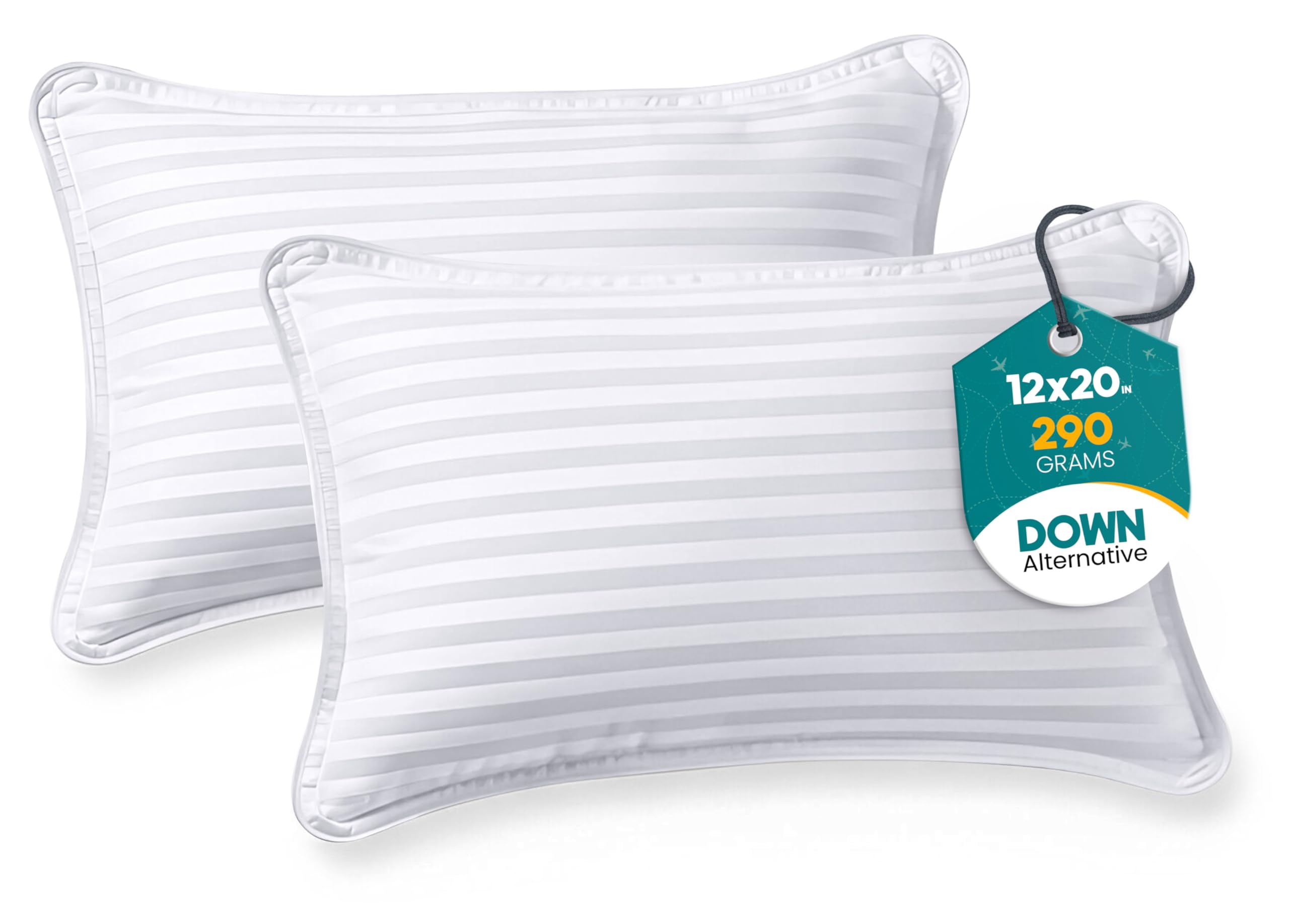 Utopia Bedding Youth Pillow (White, 2 Pack), 16x22 Kids Pillow for Sleeping, Soft and Breathable Cotton Blend Shell, Polyester Filling, Perfect for Kids Bed and Travel (Intended for Age 5 and up)