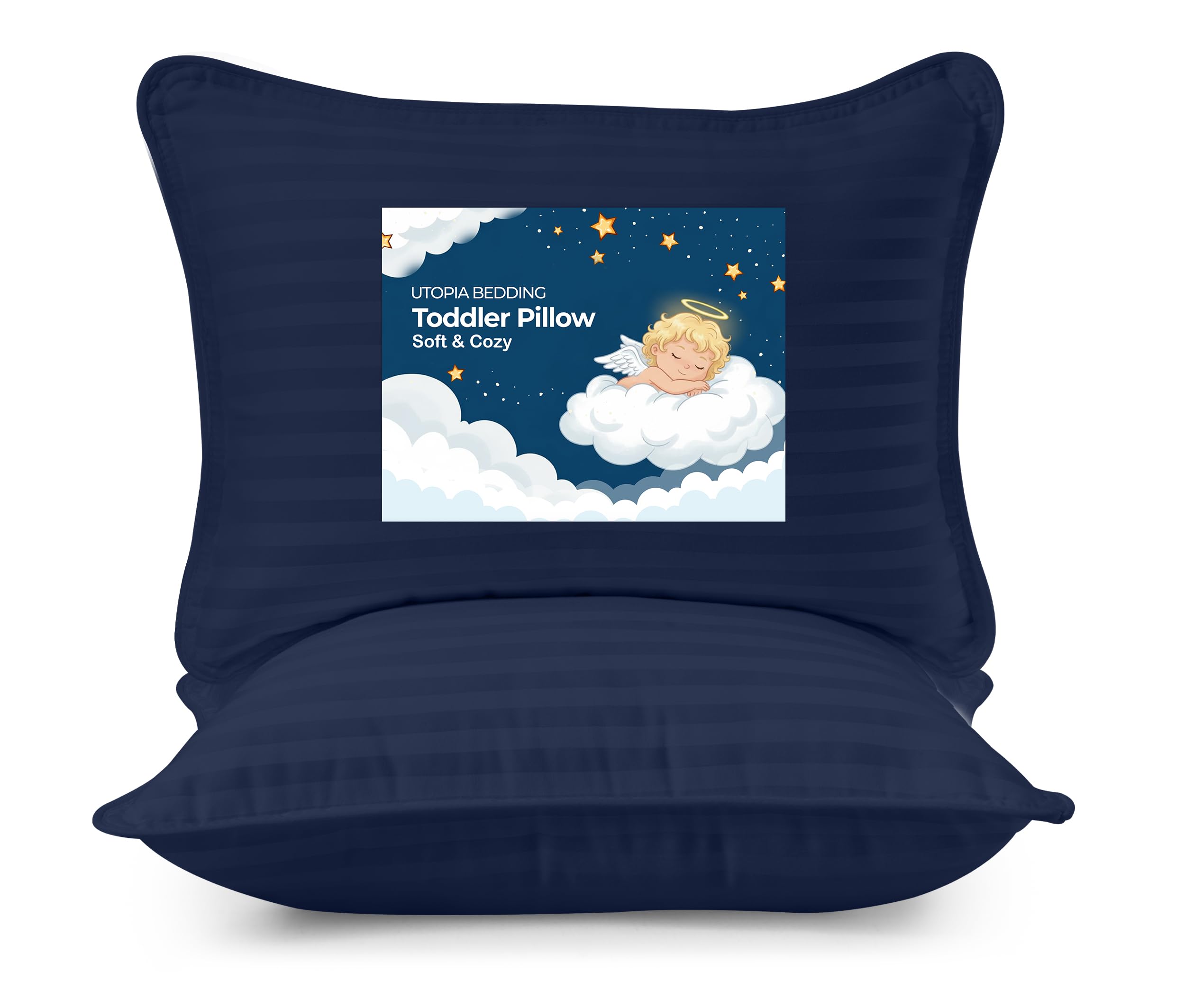 Utopia Bedding Youth Pillow (White, 2 Pack), 16x22 Kids Pillow for Sleeping, Soft and Breathable Cotton Blend Shell, Polyester Filling, Perfect for Kids Bed and Travel (Intended for Age 5 and up)