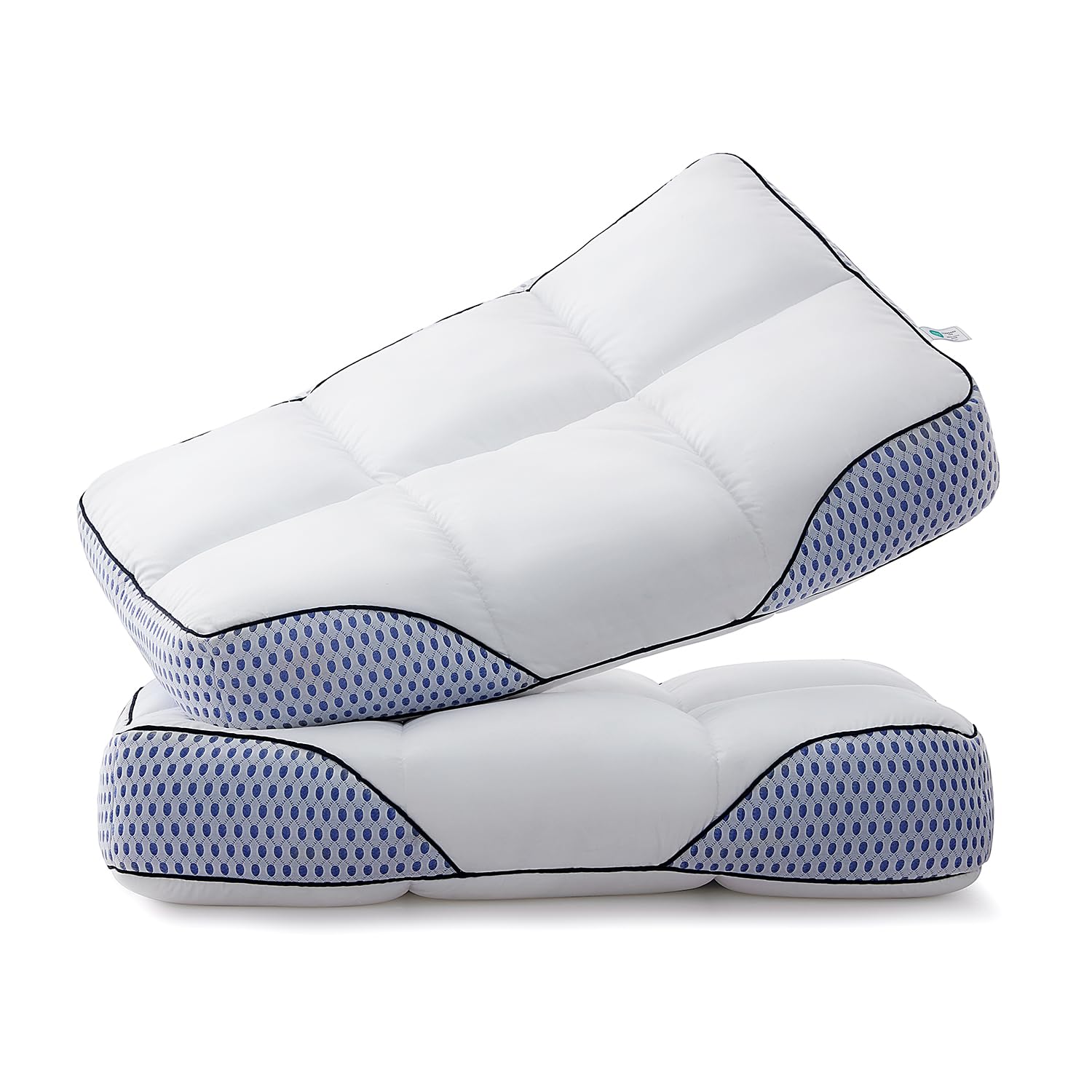 Glaciman Firm Shredded Memory Foam Bed Pillow, Ergonomic Neck and Shoulder Support for Back and Side Sleepers, Machine Washable, Breathable Mesh Gusset, Queen 15 x 25 x 4 Inch, 1 Pack