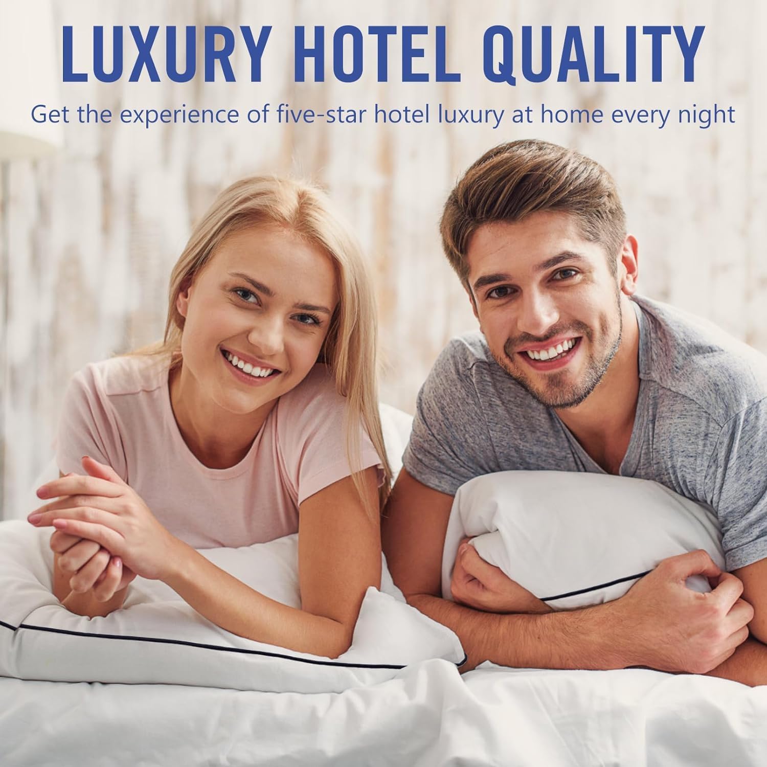 Vorouhals Hotel Collection Bed Pillows for Sleeping 4 Pack Standard Size Cooling Pillows Set of 4 for Back, Stomach or Side Sleepers, Super Soft Down Alternative Microfiber Filled Pillows