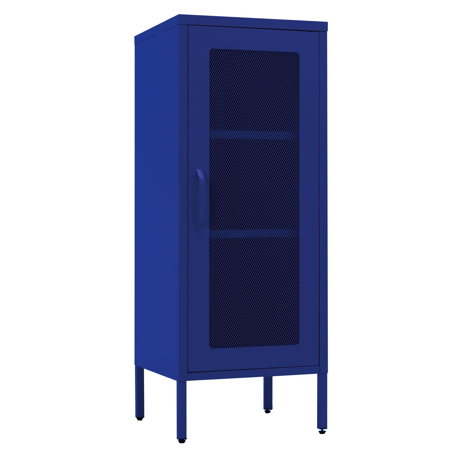 ALBAD Compact Metal Nightstand with Lockable Cabinet and Open Shelf, Modern Bedside Table, Versatile Side Table for Bedroom, Living Room, or Office (Black, 26" H-Lockable Door)