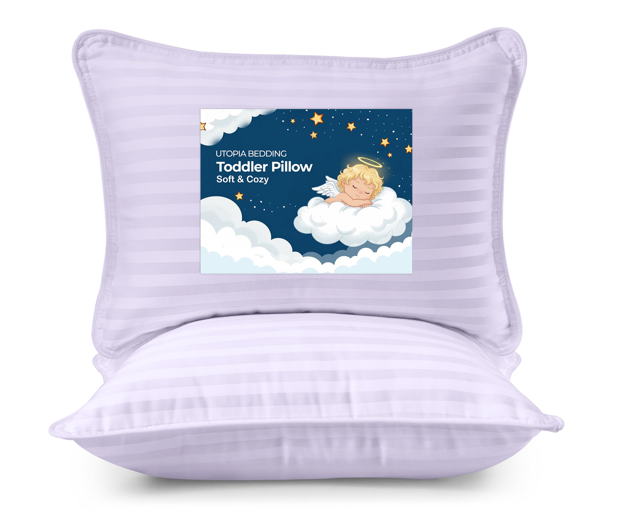 Utopia Bedding Youth Pillow (White, 2 Pack), 16x22 Kids Pillow for Sleeping, Soft and Breathable Cotton Blend Shell, Polyester Filling, Perfect for Kids Bed and Travel (Intended for Age 5 and up)