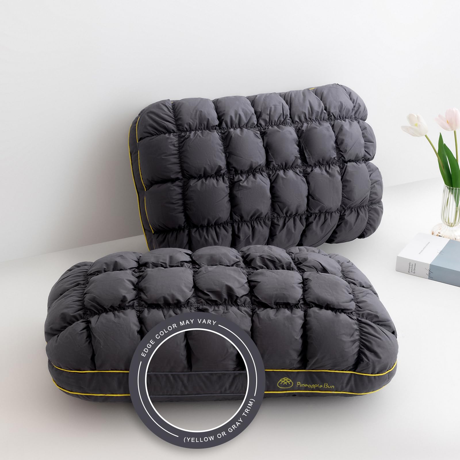 YOUR MOON Fluffy Support Bed Pillow Standard Size, Luxury Hotel Quality Bed Pillows for Side Sleeper, Super Soft Premium Down Alternative Filling Pillow for Sleeping (Rainbow)