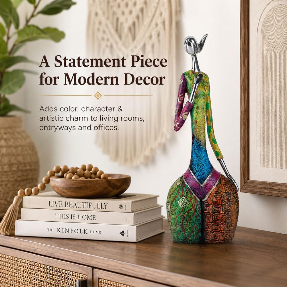 Minimalist Abstract Yoga Art Woman Statues and Sculptures, Creative Full-Color Oil Painting Art Female Statue, Modern Living Room Room Porch Centerpieces Bookcase Entryways Desktop Decor Crafts