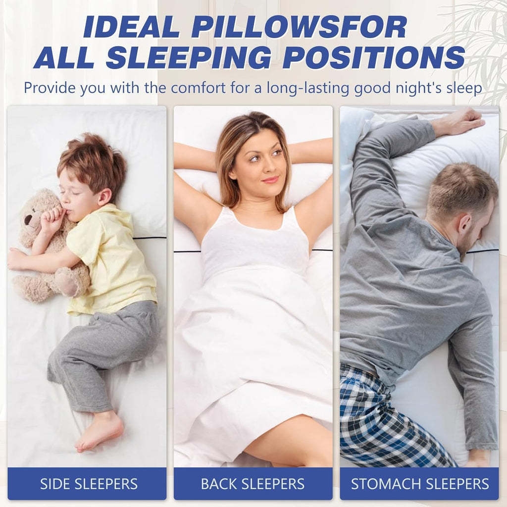 Vorouhals Hotel Collection Bed Pillows for Sleeping 4 Pack Standard Size Cooling Pillows Set of 4 for Back, Stomach or Side Sleepers, Super Soft Down Alternative Microfiber Filled Pillows