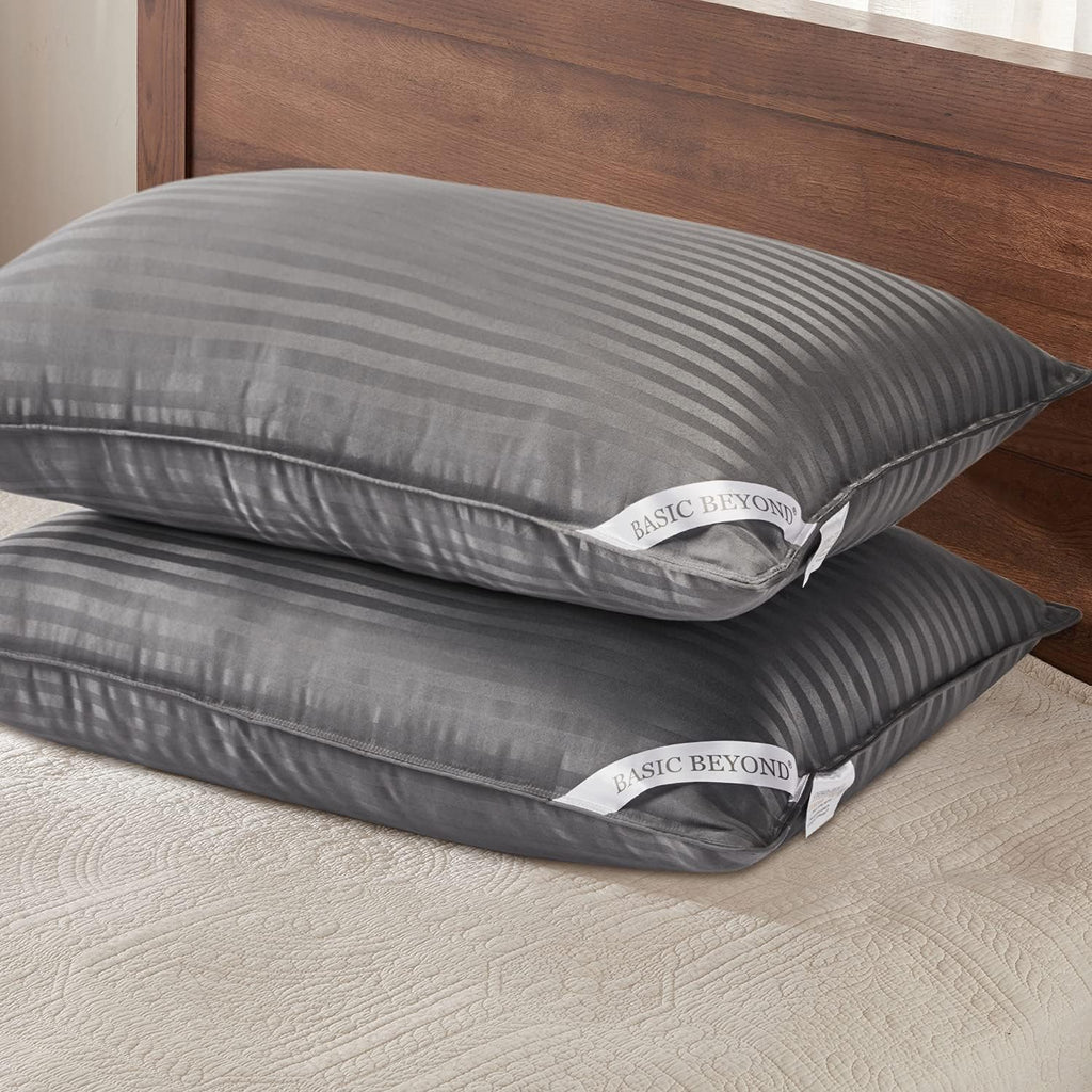 2 Pack 20x26" Grey Luxury Hotel Pillows, Soft Down Alternative Sleeping Pillows