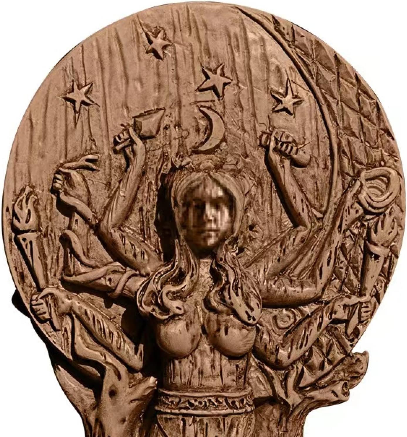 Goddess of Magic Hecate Goddess Statue, Western Goddess Statue, Magic and Witchcraft Goddess Altar Craft Creative Desktop Ornament. (Gold)