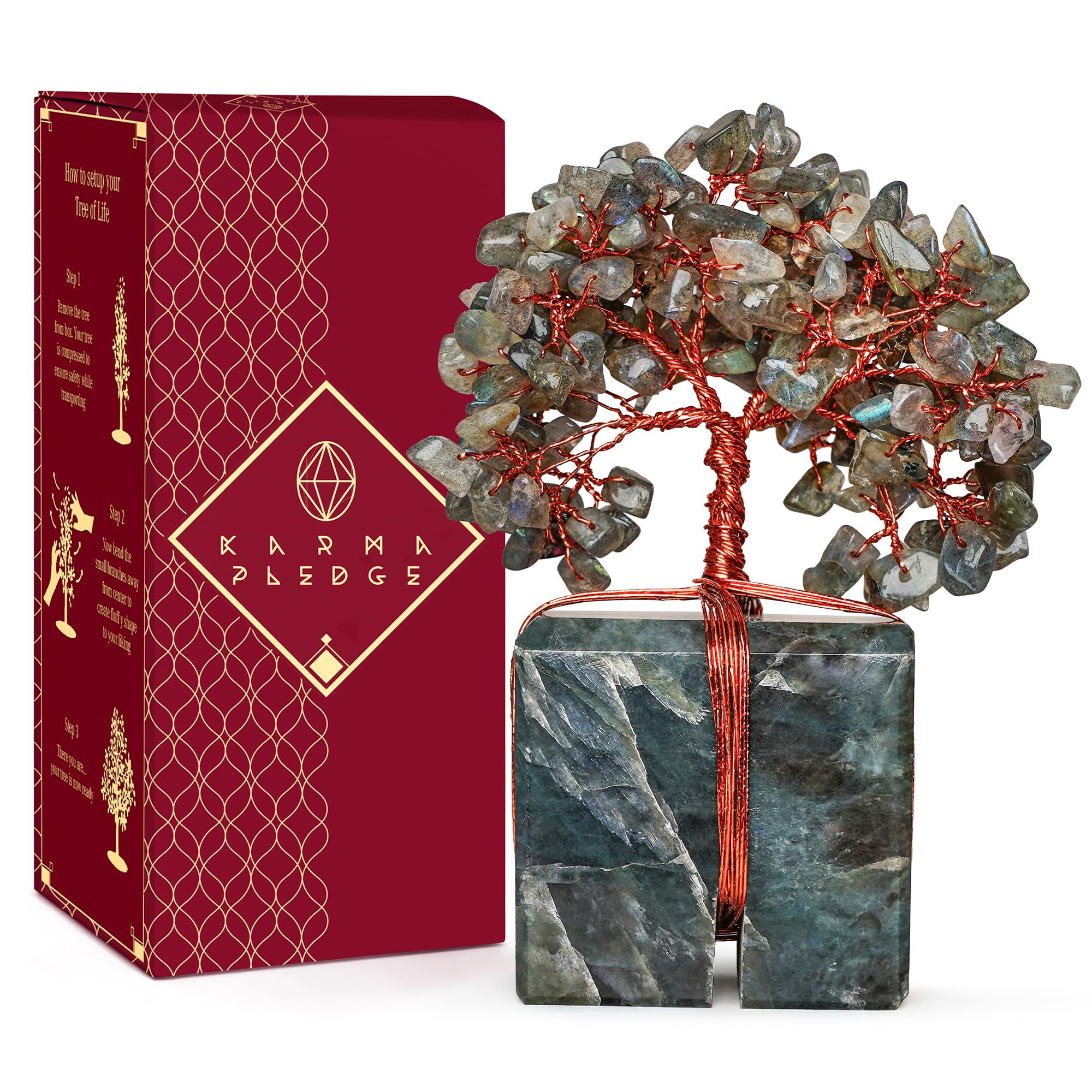 Chakra Tree of Life Birthday Gifts for Women, Mom, Sister, Friends, Handmade Healing Crystal Tree Bring Money, Positivity & Good Luck, Boho Home, Room and Office Desk Decor, Unique Fathers Gift