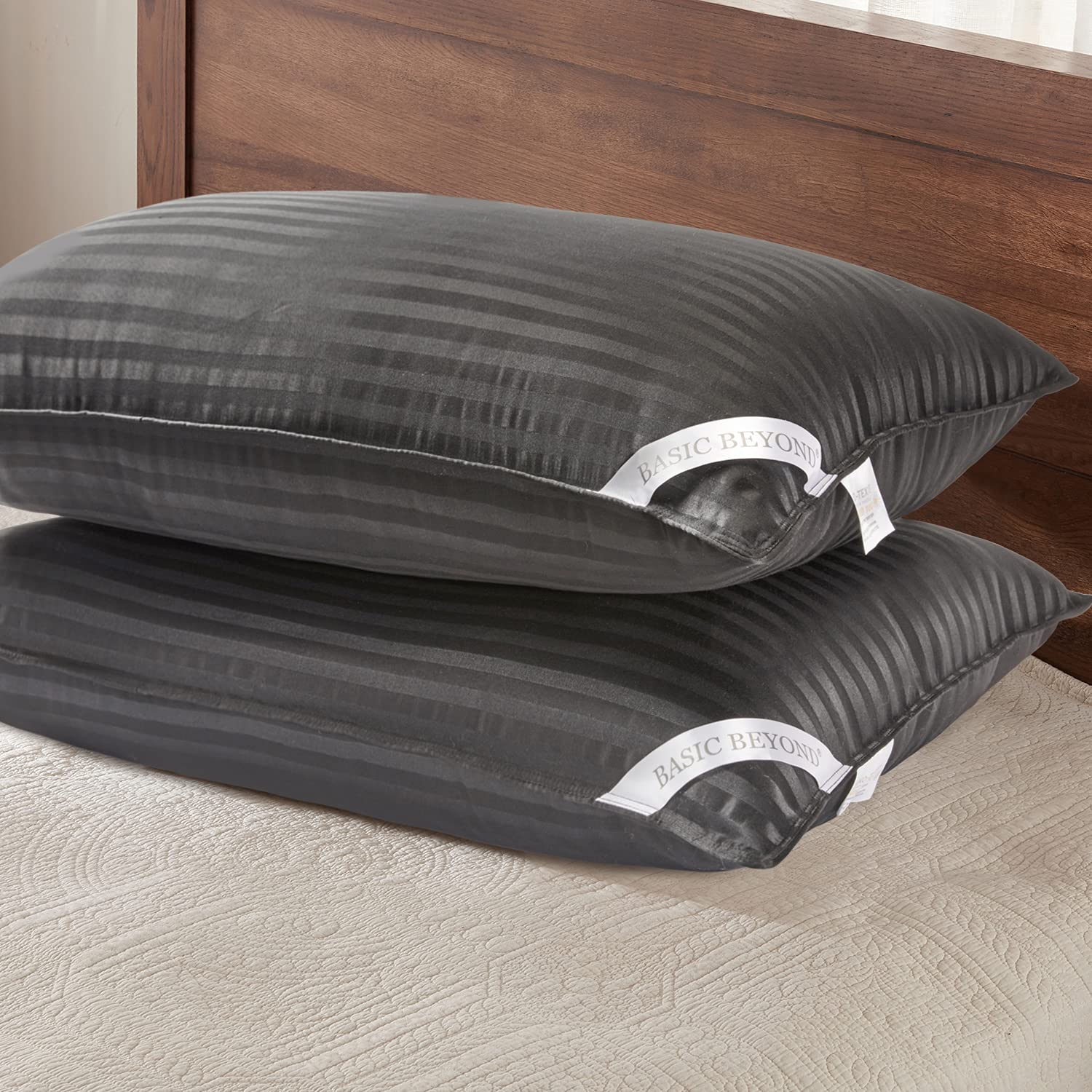 2 Pack 20x26" Grey Luxury Hotel Pillows, Soft Down Alternative Sleeping Pillows