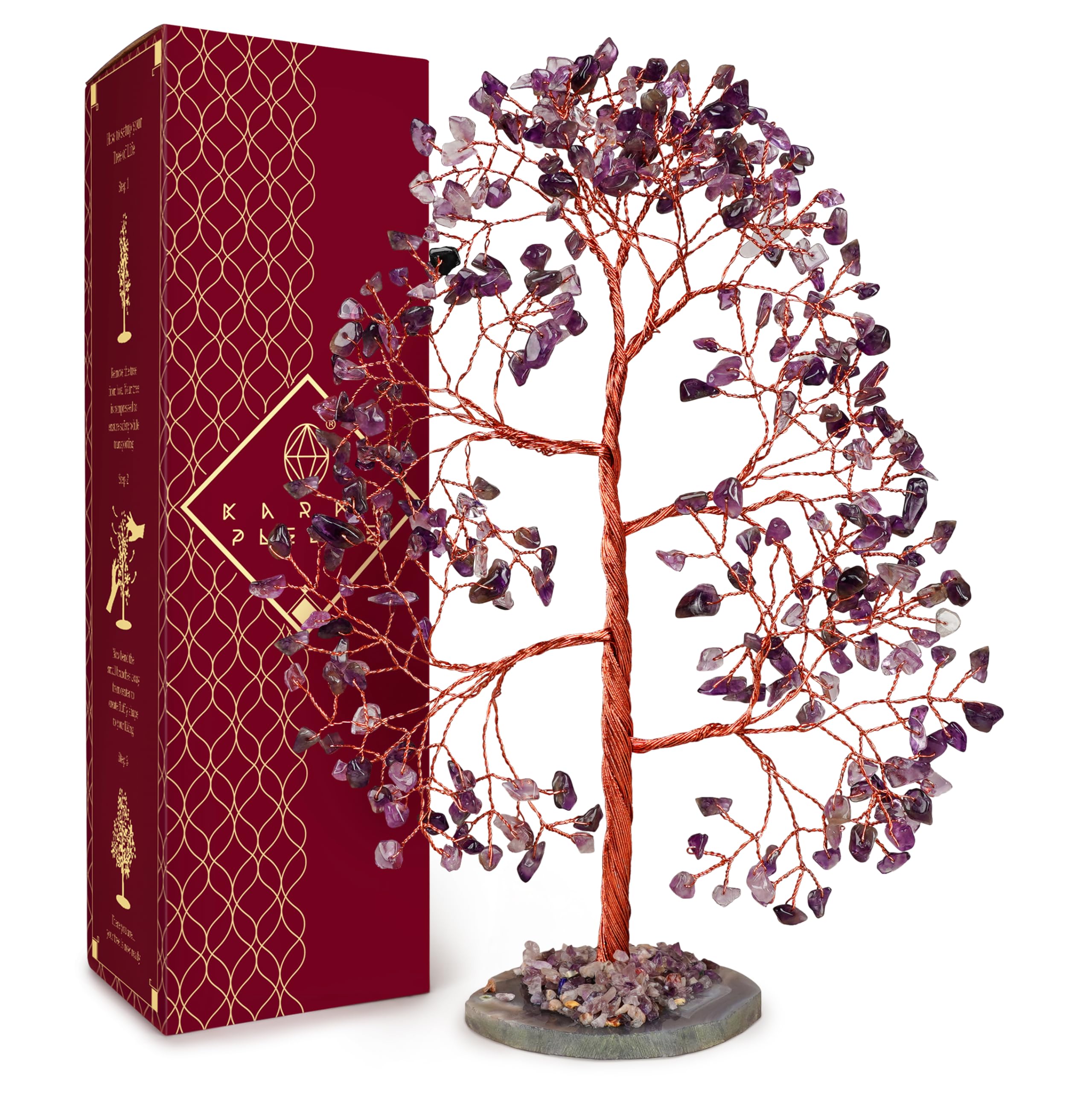 Chakra Tree of Life Birthday Gifts for Women, Mom, Sister, Friends, Handmade Healing Crystal Tree Bring Money, Positivity & Good Luck, Boho Home, Room and Office Desk Decor, Unique Fathers Gift