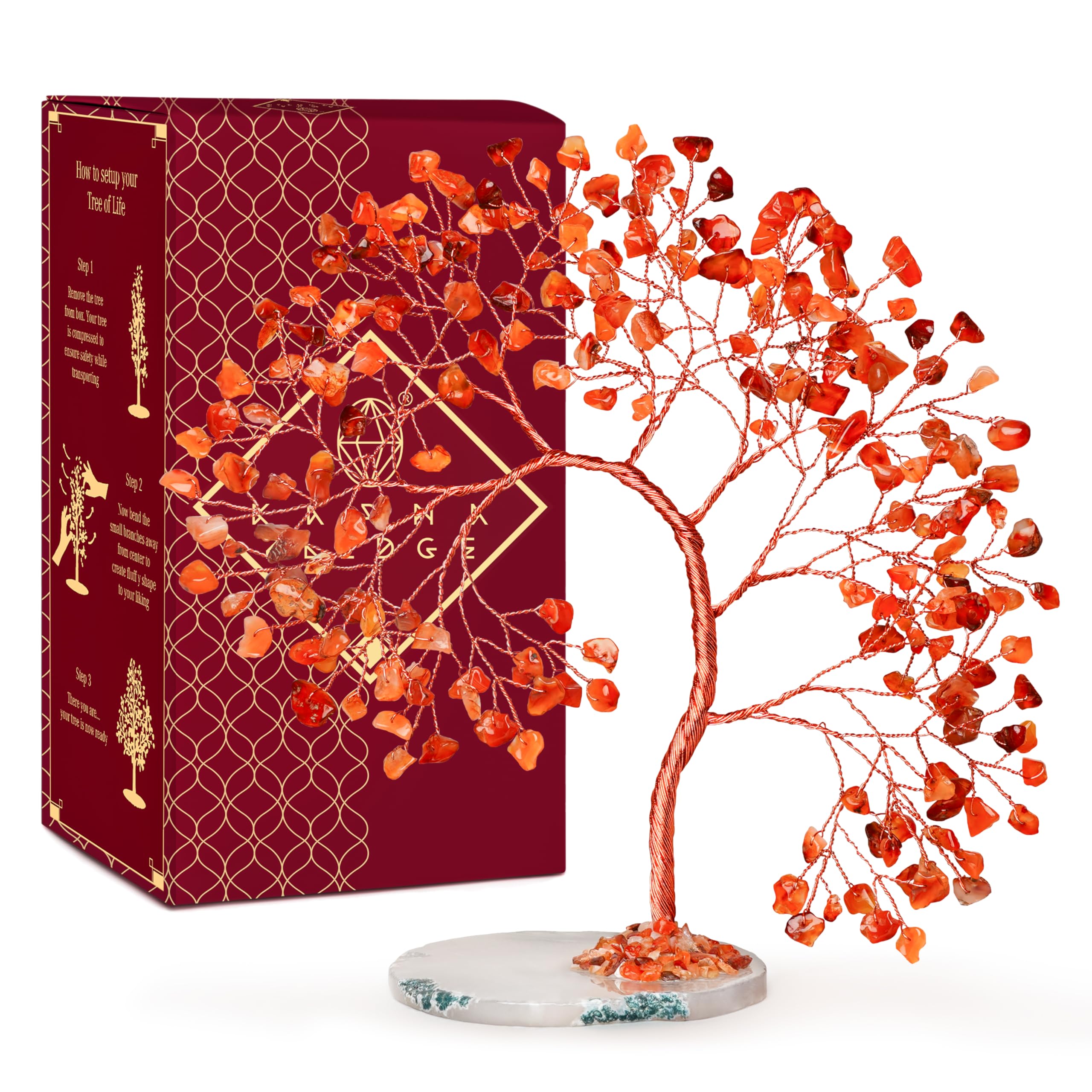 Chakra Tree of Life Birthday Gifts for Women, Mom, Sister, Friends, Handmade Healing Crystal Tree Bring Money, Positivity & Good Luck, Boho Home, Room and Office Desk Decor, Unique Fathers Gift