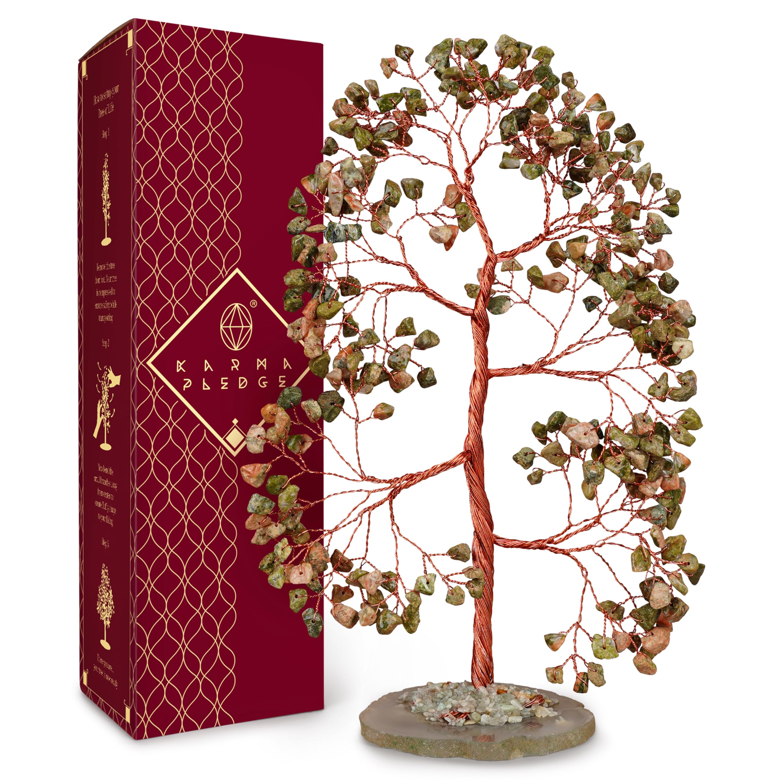 Chakra Tree of Life Birthday Gifts for Women, Mom, Sister, Friends, Handmade Healing Crystal Tree Bring Money, Positivity & Good Luck, Boho Home, Room and Office Desk Decor, Unique Fathers Gift