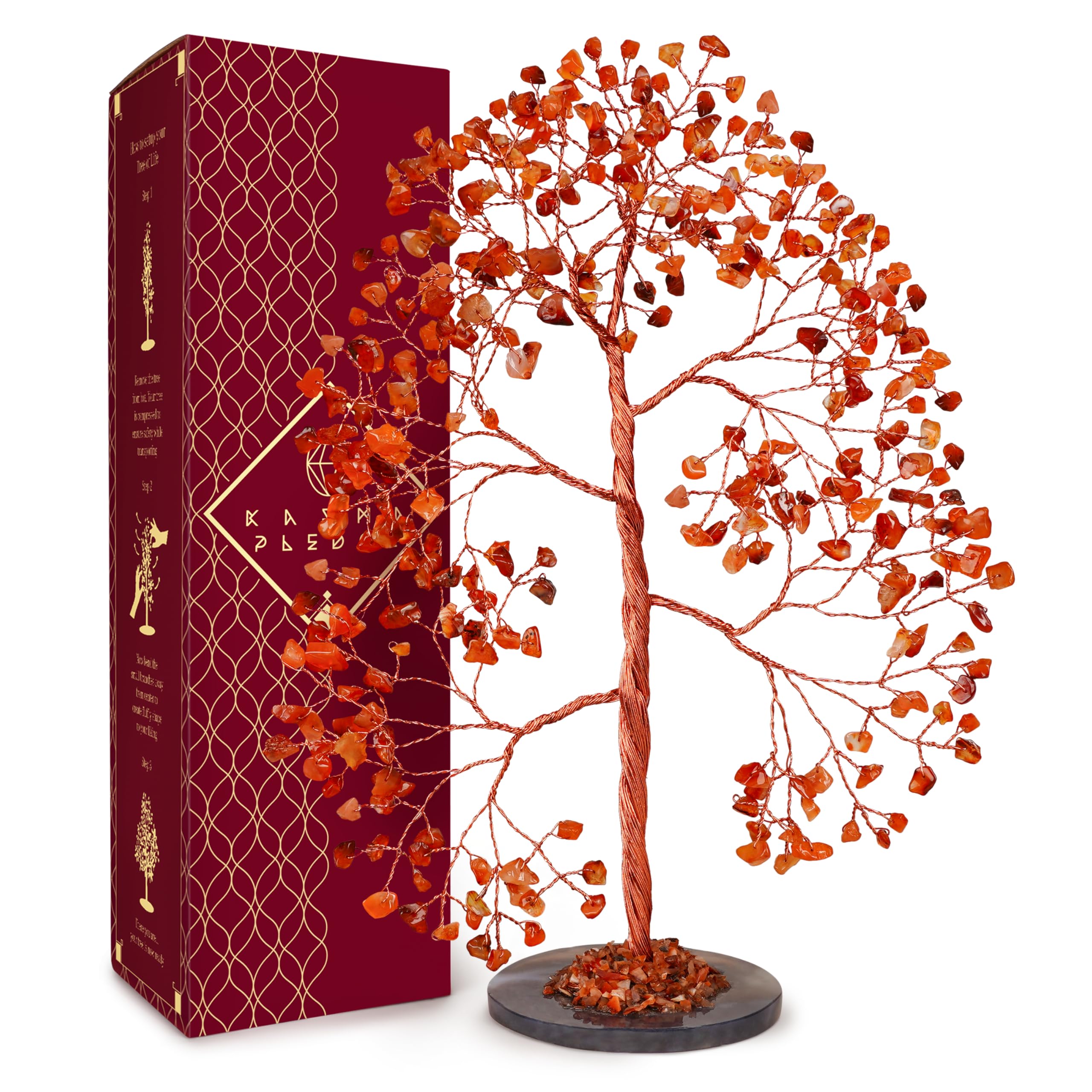 Chakra Tree of Life Birthday Gifts for Women, Mom, Sister, Friends, Handmade Healing Crystal Tree Bring Money, Positivity & Good Luck, Boho Home, Room and Office Desk Decor, Unique Fathers Gift